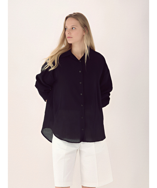 ACUD(アクド)の「Relaxed Tencel Shirt _Black(シャツ/ブラウス・レディース・ブラック・FREE)」の2枚目の写真