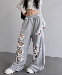almo（アルモ）の「【Bls】 【ZM】【Bling Leads】ダメージ加工 スウェットパンツ(BL)（スウェットパンツ）」