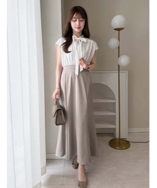 fifth(フィフス)の「【kanaセレクト】ボウタイドッキングワンピース(ワンピース・レディース・ホワイト/ブラック・M/XS)」の8枚目の写真