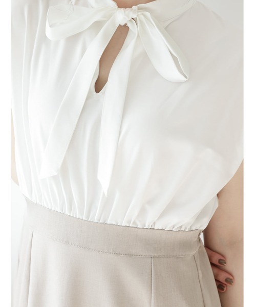 fifth(フィフス)の「【kanaセレクト】ボウタイドッキングワンピース(ワンピース・レディース・ホワイト/ブラック・M/XS)」の12枚目の写真