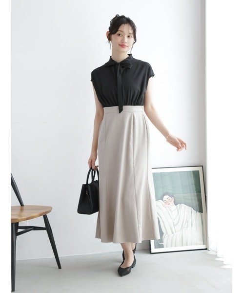 fifth(フィフス)の「【kanaセレクト】ボウタイドッキングワンピース(ワンピース・レディース・ホワイト/ブラック・M/XS)」の22枚目の写真