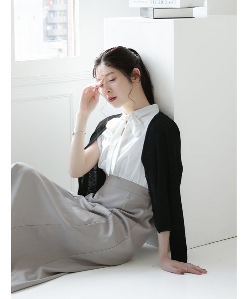 fifth(フィフス)の「【kanaセレクト】ボウタイドッキングワンピース(ワンピース・レディース・ホワイト/ブラック・M/XS)」の18枚目の写真