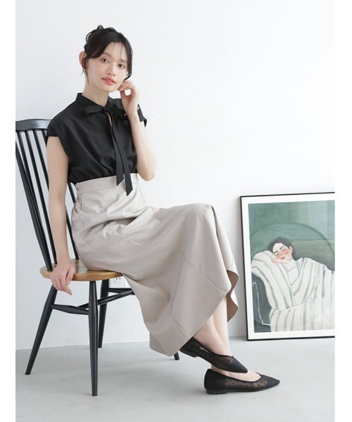 fifth(フィフス)の「【kanaセレクト】ボウタイドッキングワンピース(ワンピース・レディース・ホワイト/ブラック・M/XS)」の5枚目の写真