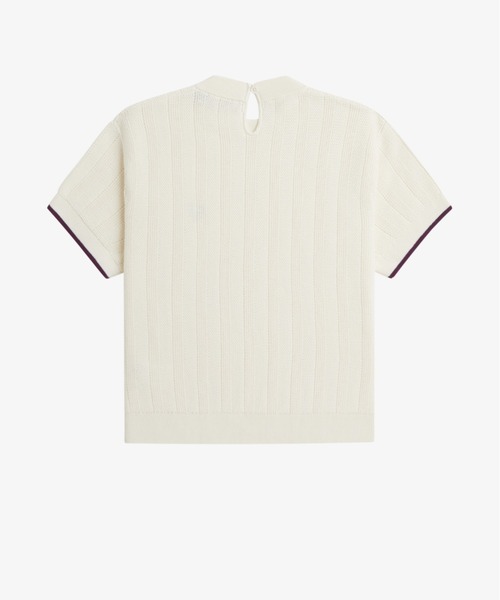 FRED PERRY(フレッドペリー)の「Textured Knitted T-Shirt/テクスチャードニットTシャツ(Tシャツ/カットソー・レディース・ベージュ・10/8)」の7枚目の写真