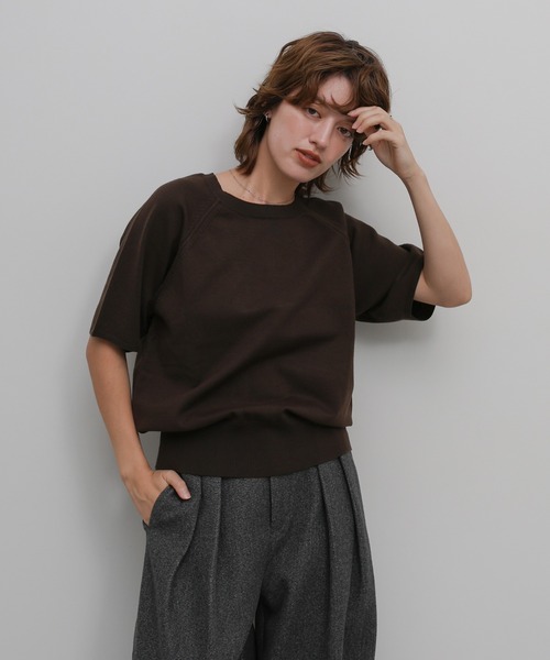select MOCA(セレクトモカ)の「ラグランハーフスリーブニットトップス(ニット/セーター・レディース・グレー/ブラウン/アイボリー・FREE)」の21枚目の写真