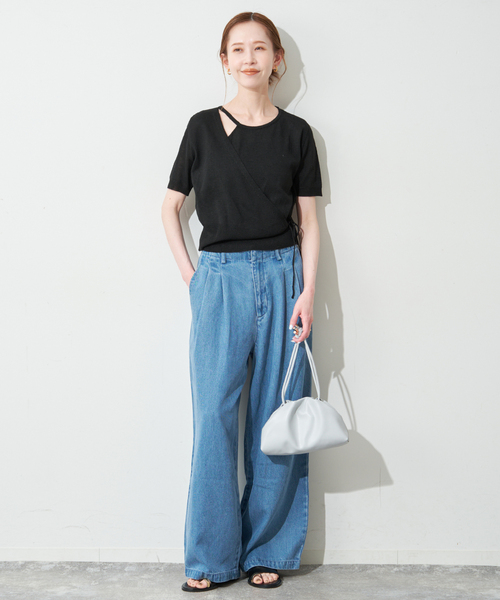 FLEK(フレック)の「《追加2》FLEK/フレック ショルダーカットアウトニット(ニット/セーター・レディース・アイボリー/ブラック・FREE)」の3枚目の写真