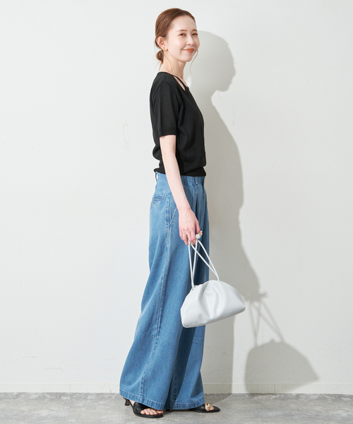 FLEK(フレック)の「《追加2》FLEK/フレック ショルダーカットアウトニット(ニット/セーター・レディース・アイボリー/ブラック・FREE)」の4枚目の写真