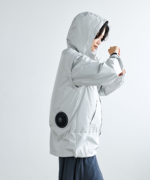CROSS FUNCTION（クロスファンクション）の「空調服(R)  4way晴雨兼用冷感UVマウンテンパーカー（マウンテンパーカー・レディース・ブラック/ベージュ/オフホワイト・LL/M/L）」の6枚目の写真