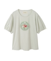 クレープリー刺繍アップリケ付きカットソー
