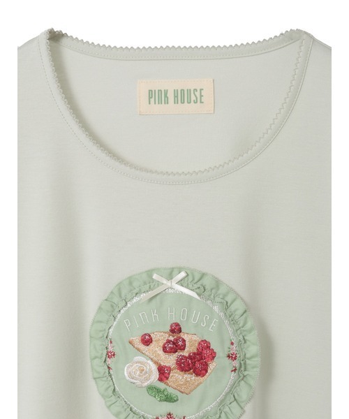 PINK HOUSE(ピンクハウス)の「クレープリー刺繍アップリケ付きカットソー(Tシャツ/カットソー・レディース・ミント/ブラック/ベージュ/キナリ・フリー)」の7枚目の写真