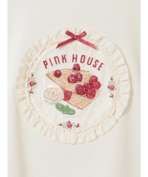 PINK HOUSE(ピンクハウス)の「クレープリー刺繍アップリケ付きカットソー(Tシャツ/カットソー・レディース・ミント/ブラック/ベージュ/キナリ・フリー)」の13枚目の写真