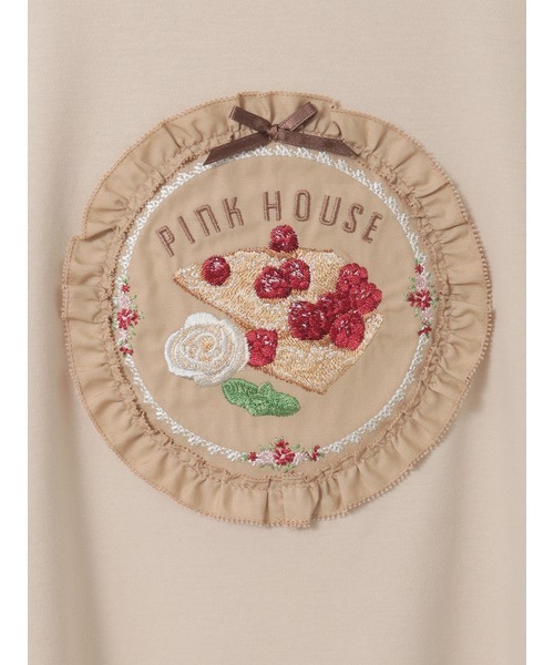 PINK HOUSE(ピンクハウス)の「クレープリー刺繍アップリケ付きカットソー(Tシャツ/カットソー・レディース・ミント/ブラック/ベージュ/キナリ・フリー)」の14枚目の写真