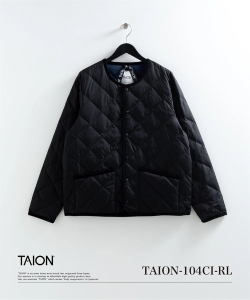 TAION(タイオン)の「【TAION(タイオン)】〈ユニセックス〉シティ パイピングクルーネック ダウンカーディガン-リラックスルーズ(カーディガン/ボレロ・メンズ・ブラック・S/M/L)」の1枚目の写真