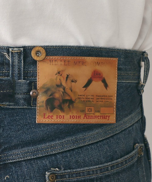 Lee(リー)の「【101 101周年記念特別モデル】ANNIVERSARY 101 ICONIC COWBOY PANTS セットアップ可(デニムパンツ・メンズ・ダークインディゴブルー・X-LARGE/LARGE/MEDIUM/SMALL)」の12枚目の写真