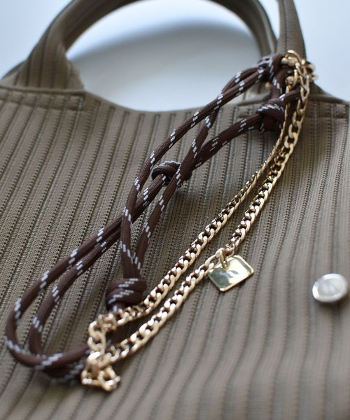 q bag paris(キューバッグパリ)の「tricote plus petit トリコット プリュ プティ ニットトートバッグ(トートバッグ・レディース・ライトブルー/モカ/ピンクベージュ・FREE)」の7枚目の写真