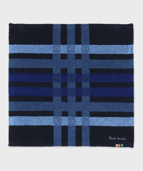 Paul Smith(ポールスミス)の「“Gradation Check” ハンドタオル【260370 HAND】(ハンカチ/ハンドタオル・メンズ・ネイビー/ダークグリーン・FREE)」の1枚目の写真