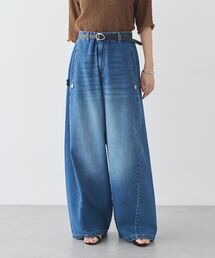 サイドタックスーパーワイドデニムパンツ
