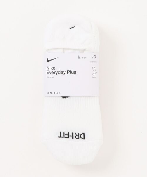 NIKE(ナイキ)の「《NIKEアパレル》WSエブリデイプラスCUSHフッティーソックス(ソックス/靴下・メンズ・ホワイト/ブラック・23-25/25-27/27-29)」の1枚目の写真
