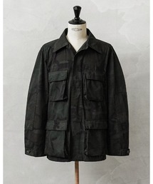 実物 新品 デッドストック 米軍 BDU WOODLAND CAMO ジャケット 前期型 ノンリップ BLACK染め