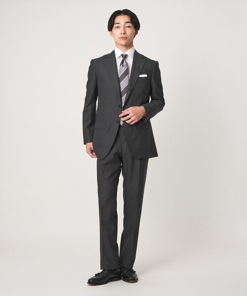 green label relaxing（グリーンレーベルリラクシング）の「GUABELLO ドビー HX 1プリーツ スーツパンツ（スーツパンツ・メンズ・ダークグリーン/ダークグレー・84/72/88/80/76/92）」の3枚目の写真