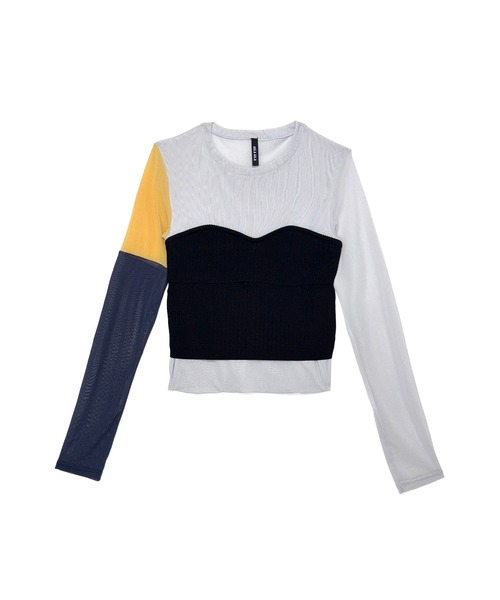AULA AILA(アウラアイラ)の「ビスチェコンビネーションプルオーバー(Tシャツ/カットソー・レディース・ブラウン/ライトグレー/ブラック・0)」の9枚目の写真