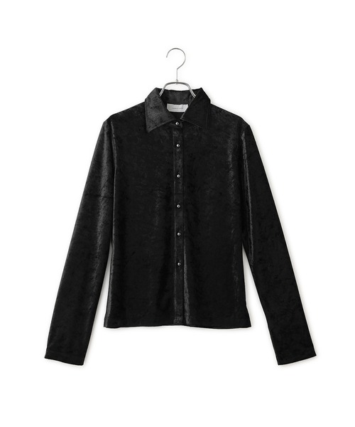 ADAM ET ROPE'(アダムエロペ)の「クラッシュベロアシャツ/セットアップ対応(シャツ/ブラウス・レディース・ブラック/グレー・FREE)」の20枚目の写真