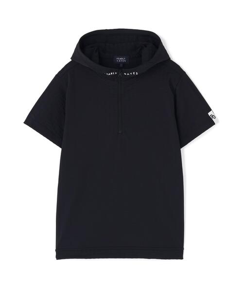 PEARLY GATES(パーリーゲイツ)の「【PEARLY GATES】ハイゲージ圧縮サッカー半袖ハーフジップフーディプルオーバー(Tシャツ/カットソー・レディース・ネイビー/ホワイト・MEDIUM/SMALL/LARGE)」の19枚目の写真
