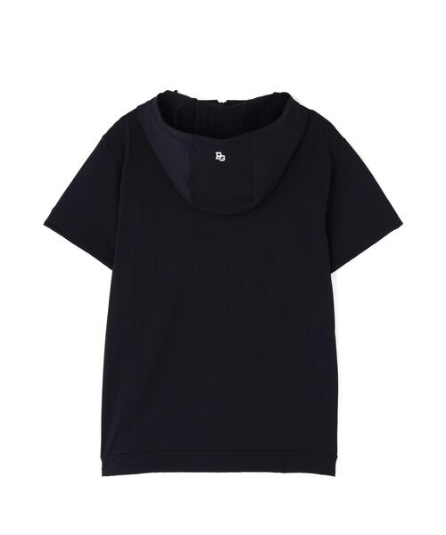 PEARLY GATES(パーリーゲイツ)の「【PEARLY GATES】ハイゲージ圧縮サッカー半袖ハーフジップフーディプルオーバー(Tシャツ/カットソー・レディース・ネイビー/ホワイト・MEDIUM/SMALL/LARGE)」の20枚目の写真