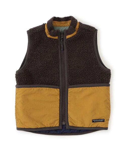 F.O.KIDS(エフオーキッズ)の「リバーシブルベスト(ベスト・キッズ・ブラウン/エメラルド/アイボリー/グレー・110/100/90/80/150/140/130/120)」の1枚目の写真