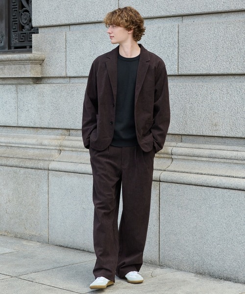 HECT(ヘクト)の「【HECT】Relaxed Fit Corduroy Setup / リラックスフィット コーデュロイセットアップ テーラードジャケット&ワイドパンツ<UVカット・イージーケア・保温>(セットアップ・メンズ・ダークブラウン/カーキ/ベージュ/ブラック・S/M/L)」の18枚目の写真