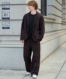 HECT（ヘクト）の「【HECT】Relaxed Fit Corduroy Setup   リラックスフィット コーデュロイセットアップ テーラードジャケット&タックワイドパンツ<UVカット・イージーケア・保温>（セットアップ）」