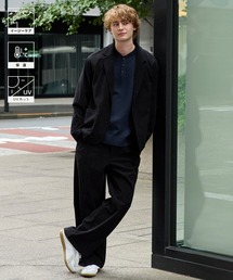 HECT（ヘクト）の「【HECT】Relaxed Fit Corduroy Setup / リラックスフィット コーデュロイセットアップ テーラードジャケット＆タックワイドパンツ＜UVカット・イージーケア・保温＞（セットアップ）」