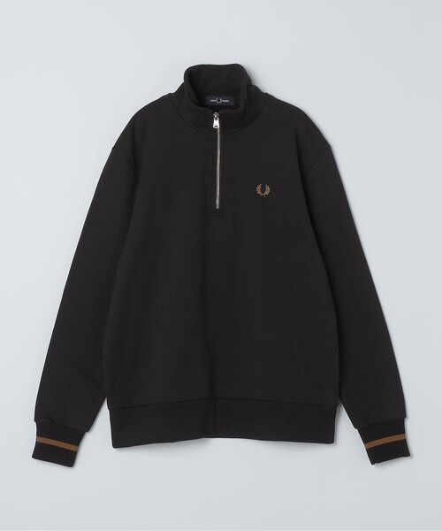 FRED PERRY(フレッドペリー)の「【SHIPS別注】FRED PERRY: ハーフジップ スウェット(スウェット・メンズ・ブラック/ブラウン/サックスブルー・SMALL/MEDIUM/LARGE/X-LARGE)」の2枚目の写真