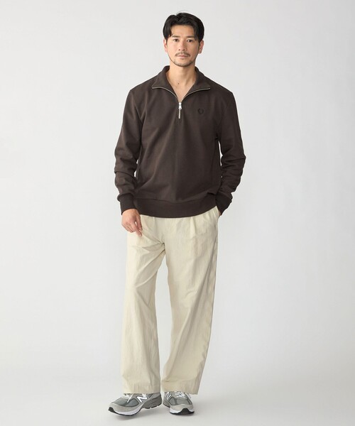 FRED PERRY(フレッドペリー)の「【SHIPS別注】FRED PERRY: ハーフジップ スウェット(スウェット・メンズ・ブラック/ブラウン/サックスブルー・SMALL/MEDIUM/LARGE/X-LARGE)」の4枚目の写真