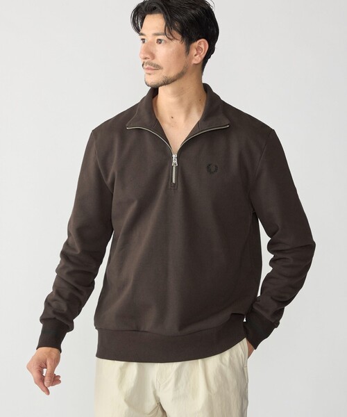 FRED PERRY(フレッドペリー)の「【SHIPS別注】FRED PERRY: ハーフジップ スウェット(スウェット・メンズ・ブラック/ブラウン/サックスブルー・SMALL/MEDIUM/LARGE/X-LARGE)」の5枚目の写真