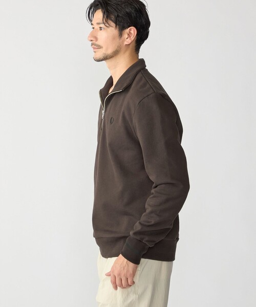 FRED PERRY(フレッドペリー)の「【SHIPS別注】FRED PERRY: ハーフジップ スウェット(スウェット・メンズ・ブラック/ブラウン/サックスブルー・SMALL/MEDIUM/LARGE/X-LARGE)」の6枚目の写真