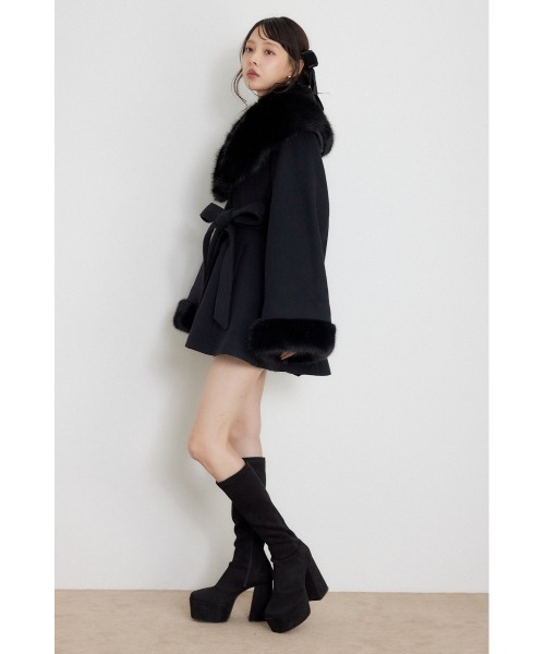 rienda（リエンダ）の「【AW先行アイテム】ポンチョ風ウールミニコート 秋服 冬服（ポンチョ・レディース・アイボリー/ブラック/キャメル・SMALL/MEDIUM）」の22枚目の写真