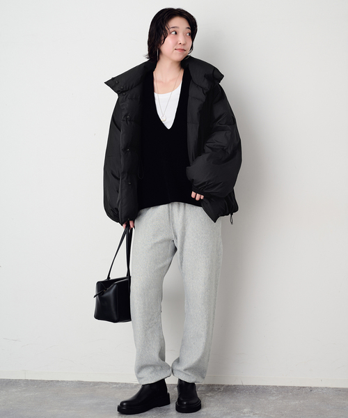 SLOBE IENA(スローブイエナ)の「パウダータフタ撥水リバーシブルアウター(ダウンジャケット/コート・レディース・ブラック/ベージュ/ブラウン・38/36)」の19枚目の写真