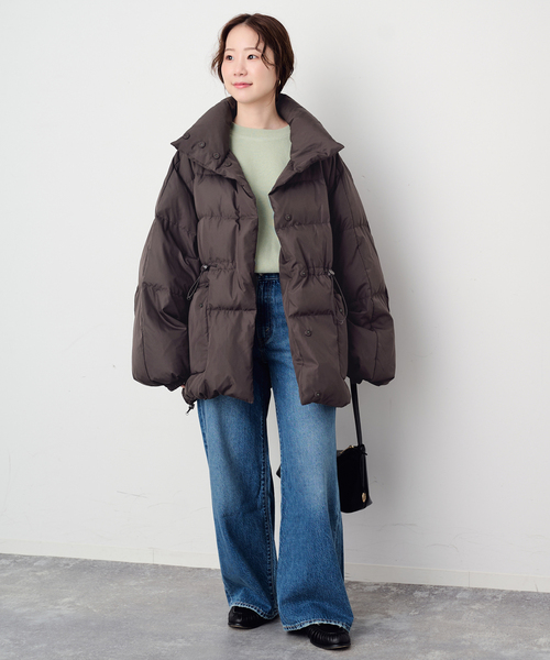 SLOBE IENA(スローブイエナ)の「パウダータフタ撥水リバーシブルアウター(ダウンジャケット/コート・レディース・ブラック/ベージュ/ブラウン・38/36)」の22枚目の写真