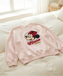 【DISNEY/ディズニー】ミッキー・ミニー・ドナルド・デイジー キャラクター サガラ刺繍 裏毛クルーネックスウェット(WIDEシルエット)