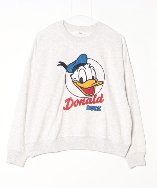 Disney(ディズニー)の「【DISNEY/ディズニー】ミッキー・ミニー・ドナルド・デイジー キャラクター サガラ刺繍 裏毛クルーネックスウェット(WIDEシルエット)(スウェット・レディース・パープル/スミクロ/オートミール/ライトピンク・LARGE/MEDIUM)」の17枚目の写真