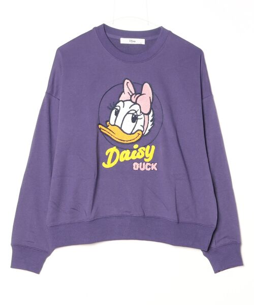 Disney(ディズニー)の「【DISNEY/ディズニー】ミッキー・ミニー・ドナルド・デイジー キャラクター サガラ刺繍 裏毛クルーネックスウェット(WIDEシルエット)(スウェット・レディース・パープル/スミクロ/オートミール/ライトピンク・LARGE/MEDIUM)」の18枚目の写真