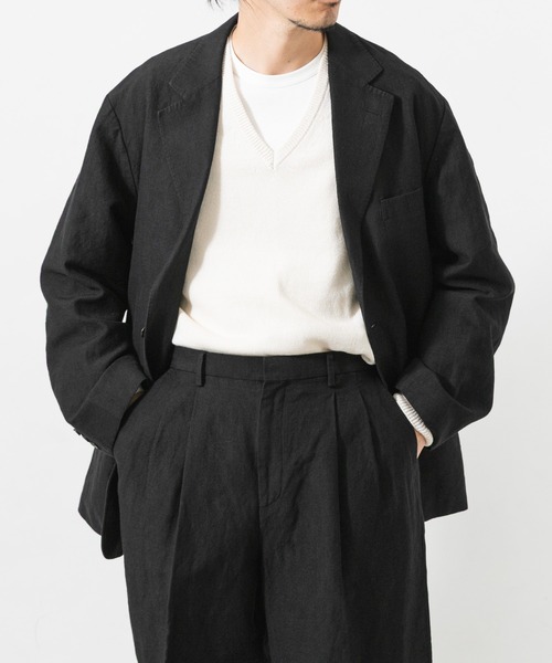 URBAN RESEARCH（アーバンリサーチ）の「new basic　WOOL LINEN SINGLE JACKET（テーラードジャケット・メンズ・ブラック・MEDIUM/LARGE）」の2枚目の写真