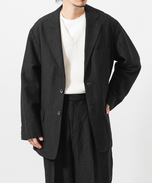 URBAN RESEARCH（アーバンリサーチ）の「new basic　WOOL LINEN SINGLE JACKET（テーラードジャケット・メンズ・ブラック・MEDIUM/LARGE）」の4枚目の写真
