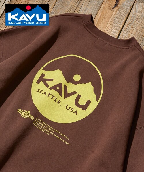 KAVU(カブー)の「KAVU/カブー 限定展開 カブー 別注 サークルロゴスウェット(スウェット・メンズ・ブラウン/グレイッシュベージュ/スミクロ/アッシュグレー・LARGE/SMALL/MEDIUM)」の4枚目の写真