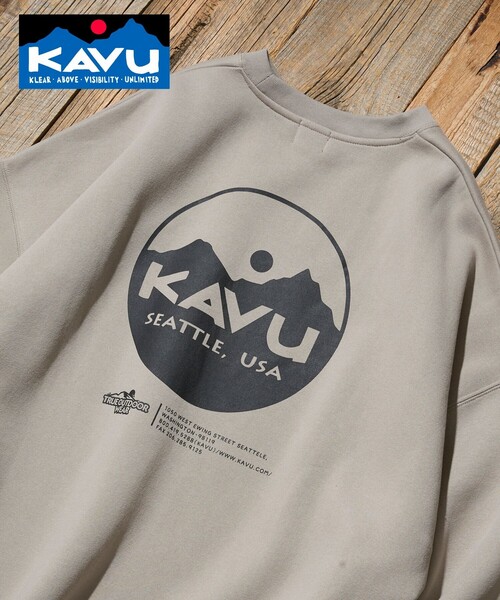 KAVU(カブー)の「KAVU/カブー 限定展開 カブー 別注 サークルロゴスウェット(スウェット・メンズ・ブラウン/グレイッシュベージュ/スミクロ/アッシュグレー・LARGE/SMALL/MEDIUM)」の13枚目の写真