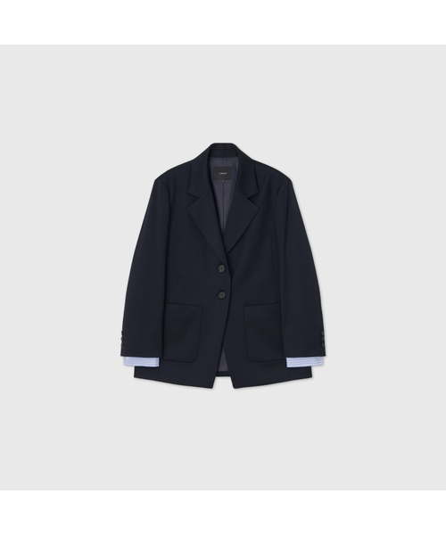 LOOKAST(ルックキャスト)の「ウールツーウェイシグネチャーカフスブレザー_ネイビー / WOOL TWO-WAY SIGNATURE CUFFS BLAZER_NAVY(テーラードジャケット・レディース・ネイビー・MEDIUM/SMALL)」の1枚目の写真