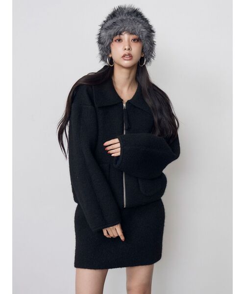 MURUA(ムルーア)の「【セットアップ対応】ニットミニスカート 冬服(スカート・レディース・ブラウン/ブラック・FREE)」の5枚目の写真