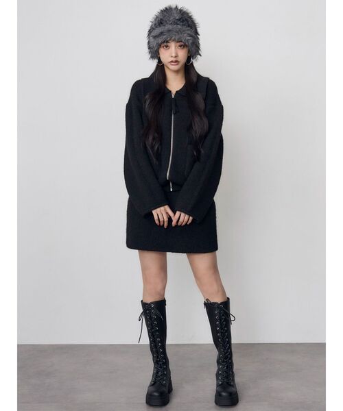 MURUA(ムルーア)の「【セットアップ対応】ニットミニスカート 冬服(スカート・レディース・ブラウン/ブラック・FREE)」の8枚目の写真