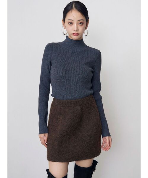 MURUA(ムルーア)の「【セットアップ対応】ニットミニスカート 冬服(スカート・レディース・ブラウン/ブラック・FREE)」の11枚目の写真